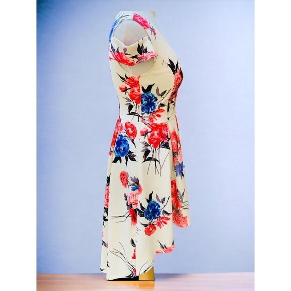 CHARLOTTE RUSSE HIGH LOW VNECK KEYHOLE SLEEVE PLEATED DROP WAIST DRESS MEDIUM - Picture 10 of 11